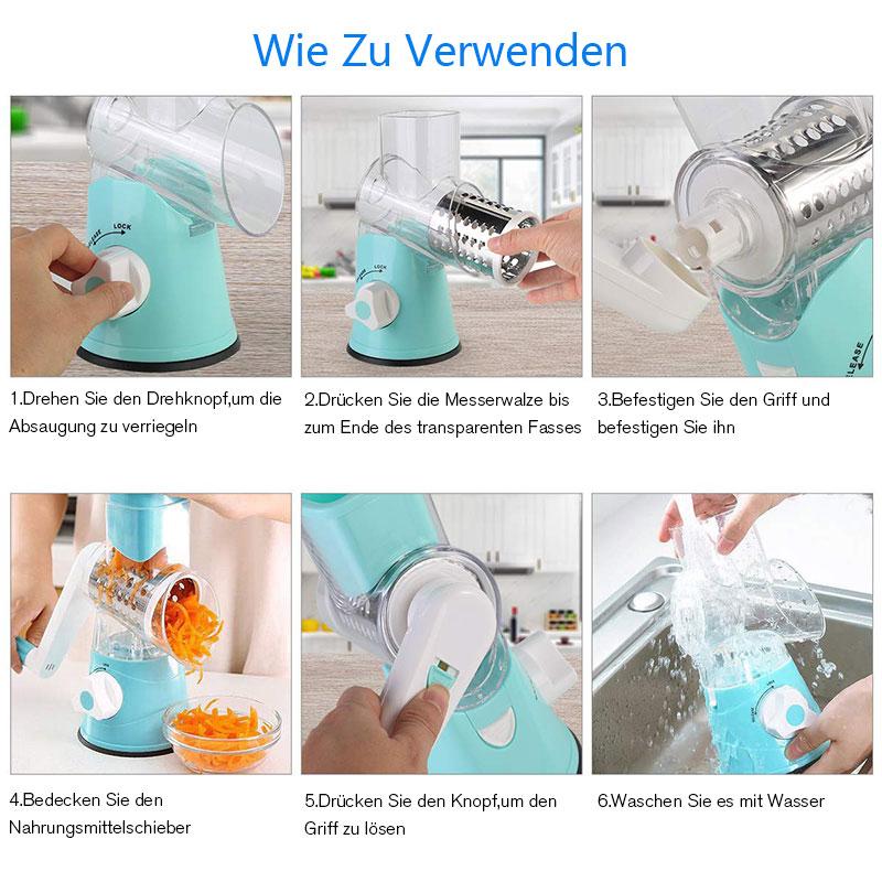 SpinSlice™ - Schnelles, sicheres und perfektes Schneiden und Reiben!