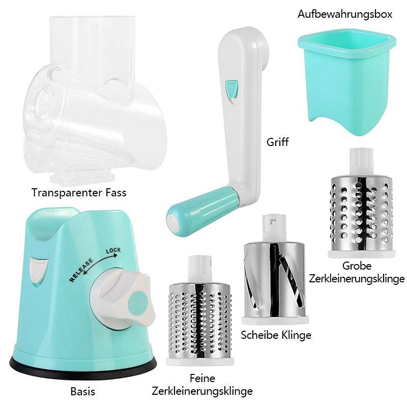 SpinSlice™ - Schnelles, sicheres und perfektes Schneiden und Reiben!