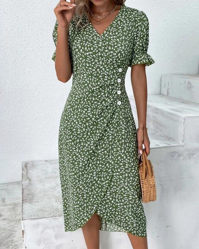 Evie | Blümchenmuster Damen Kleid