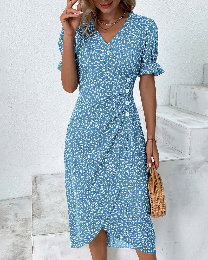 Evie | Blümchenmuster Damen Kleid