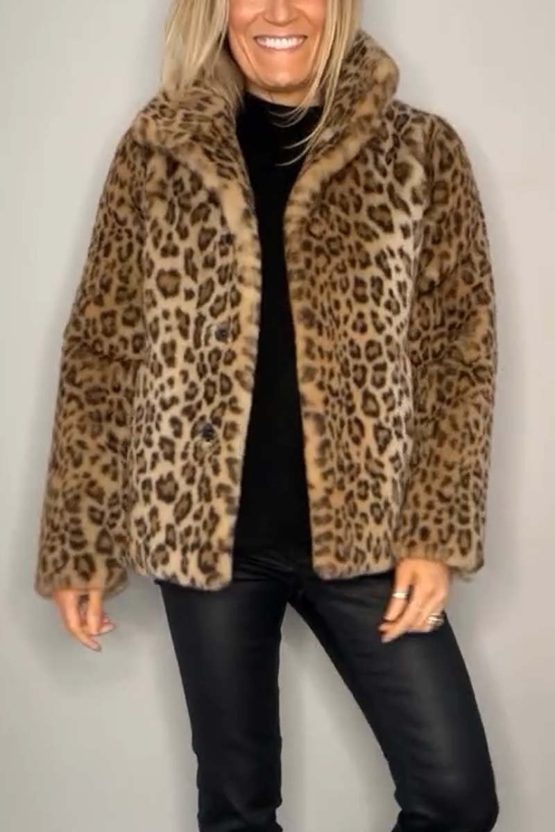 ChicFur™ - Modischer Wintermantel mit Leoparden-Revers für Damen