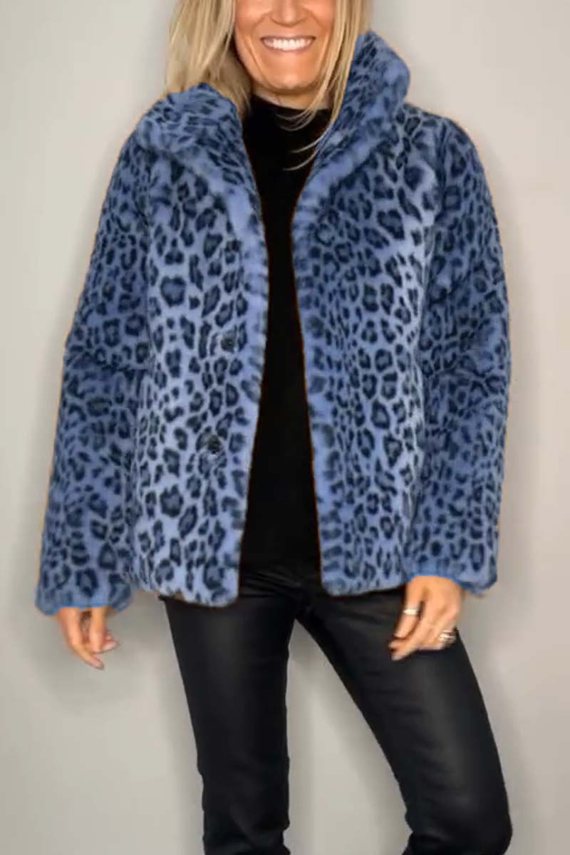 ChicFur™ - Modischer Wintermantel mit Leoparden-Revers für Damen