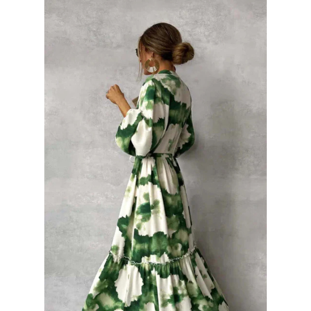 Joelenemin | Damen Elegantes Fließendes Blumen Kleid | Maxi