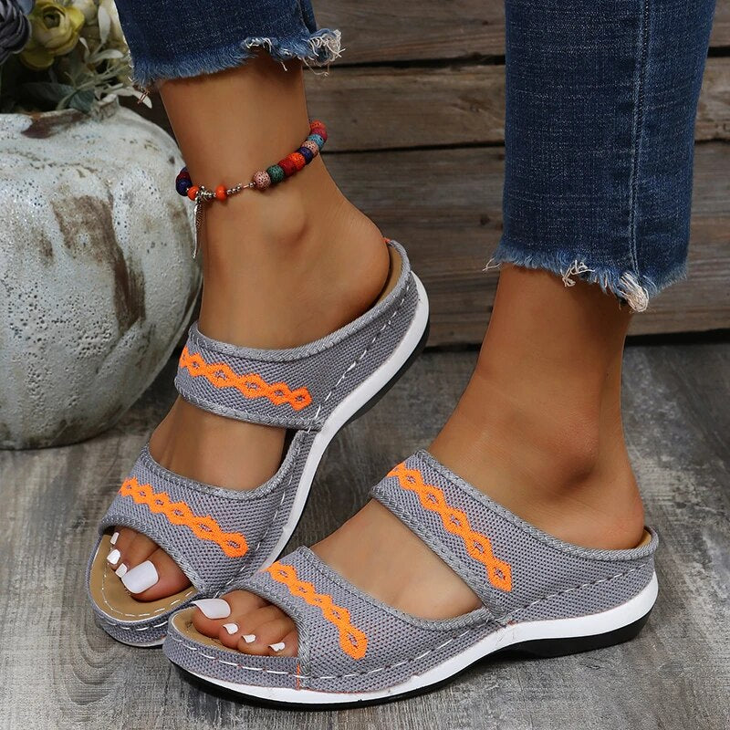 RetroWedge I Orthopädische Sandalen mit Fußgewölbestütze I 50% RABATT