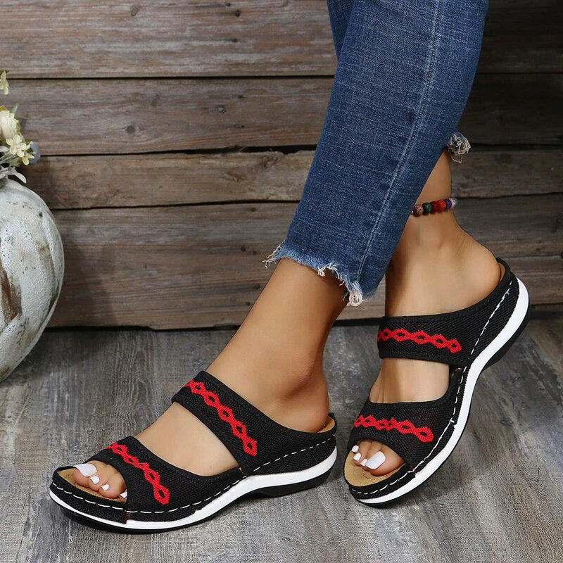 RetroWedge I Orthopädische Sandalen mit Fußgewölbestütze I 50% RABATT