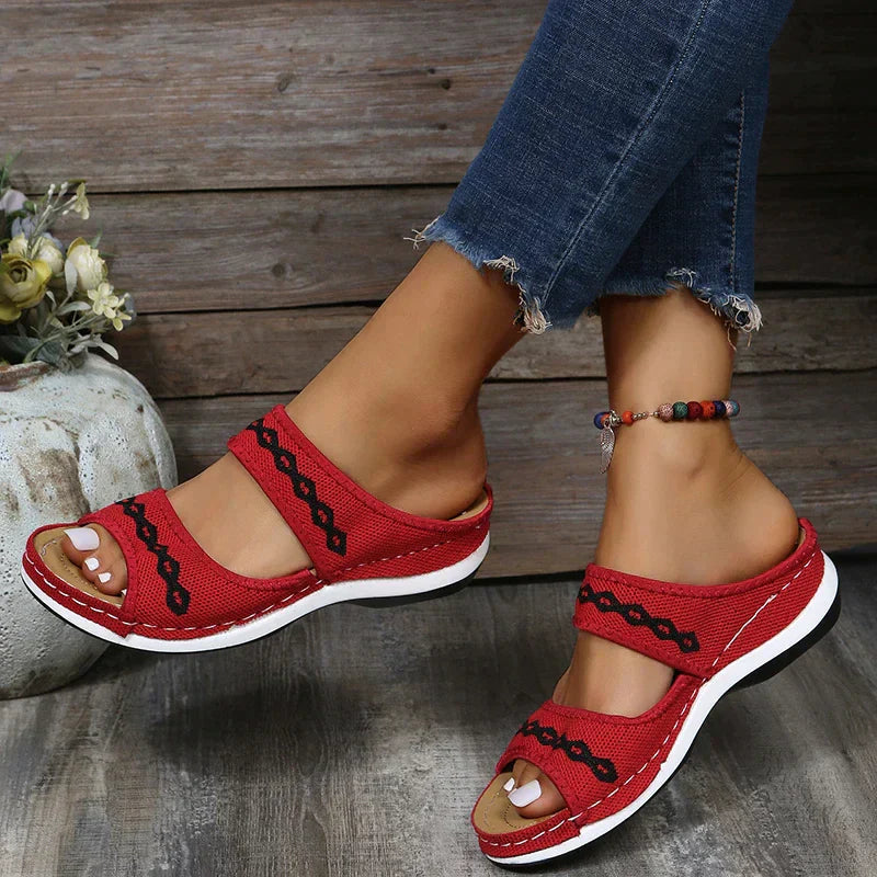 RetroWedge I Orthopädische Sandalen mit Fußgewölbestütze I 50% RABATT