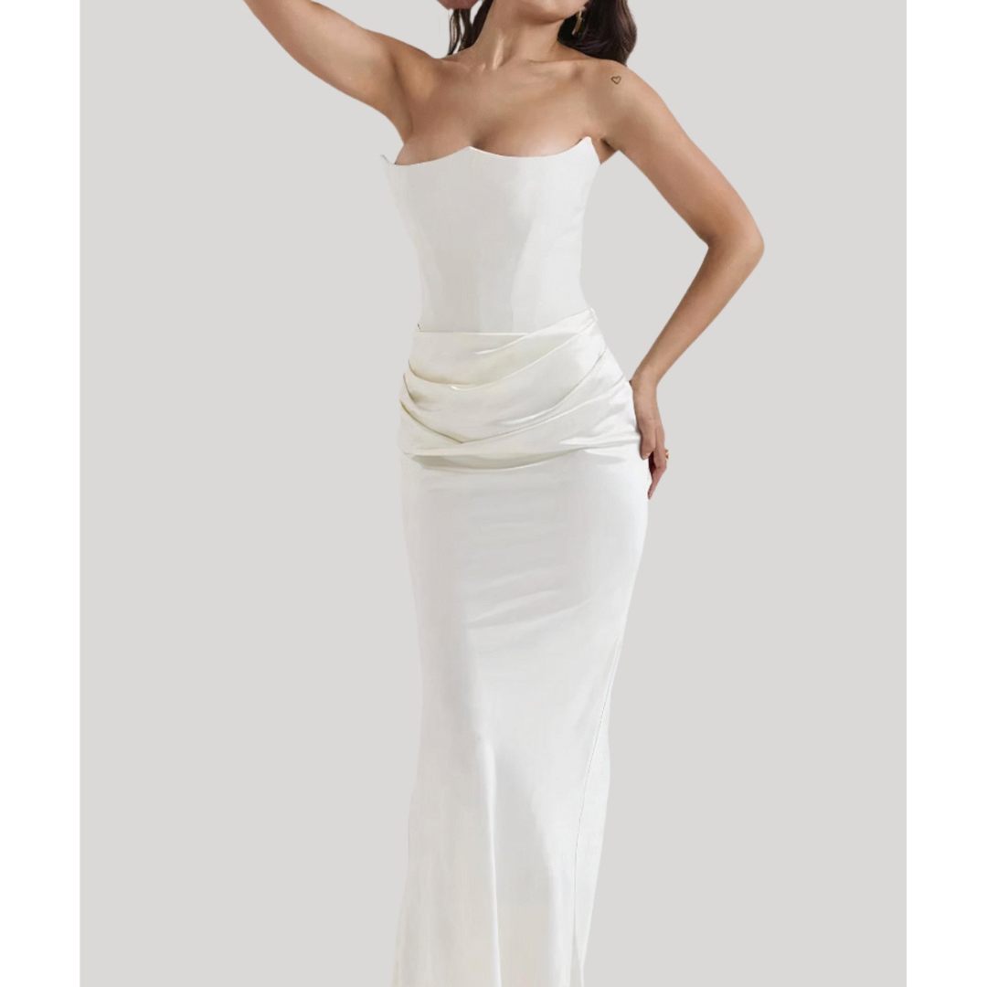 Damen Bandeau Elegant Kleid | Maxi