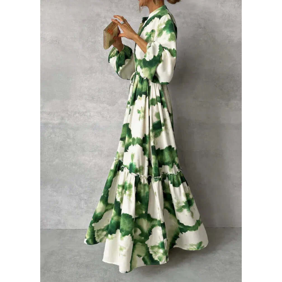 Joelenemin | Damen Elegantes Fließendes Blumen Kleid | Maxi