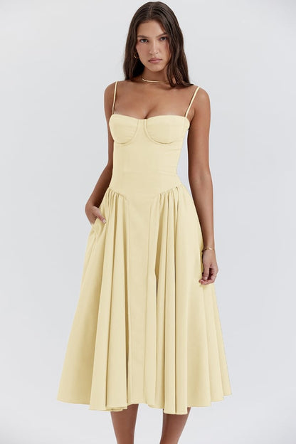 Jutte | Damen Armloses Midikleid