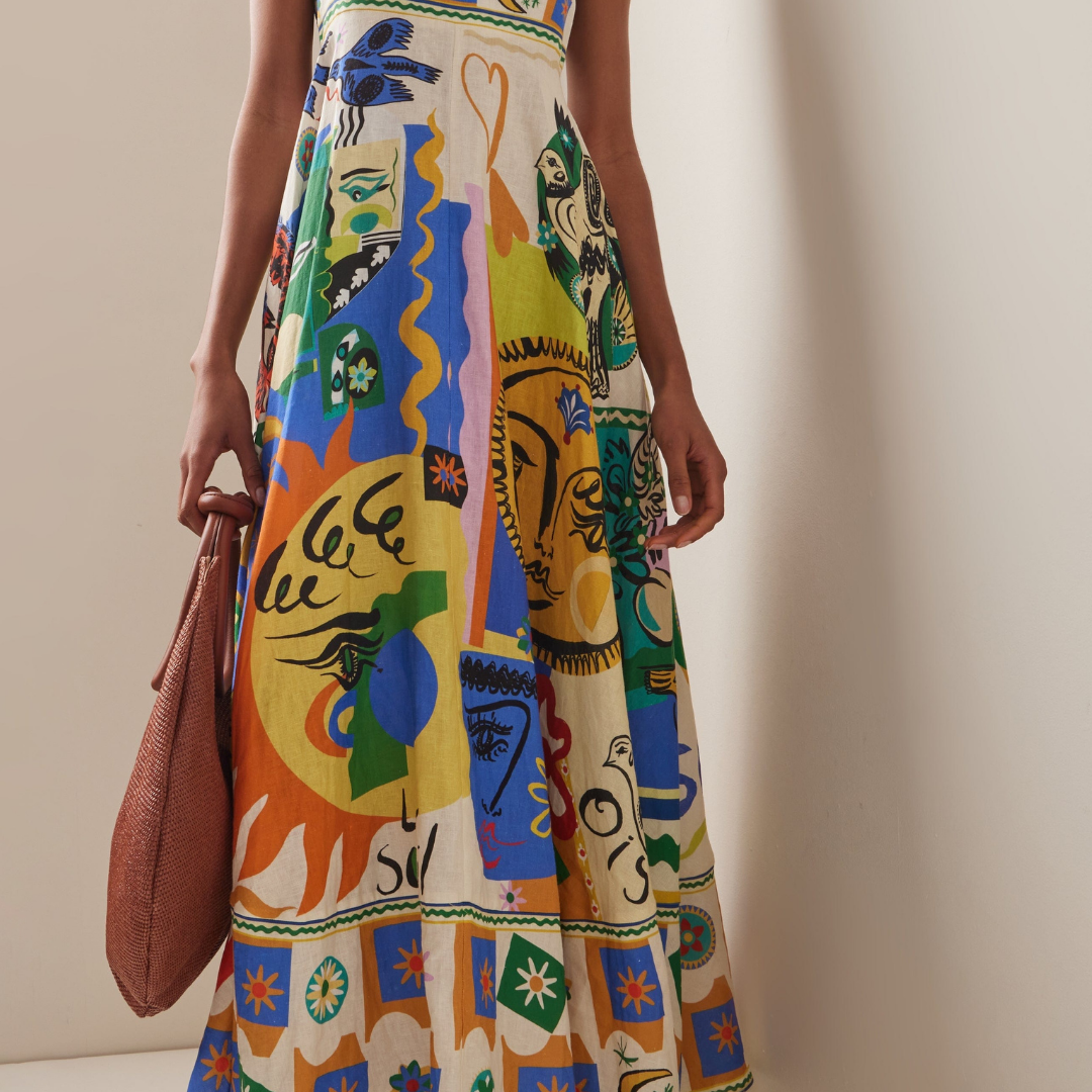 Damen Bedrucktes Sphagetti Bedrucktes Sommer Kleid | Maxi