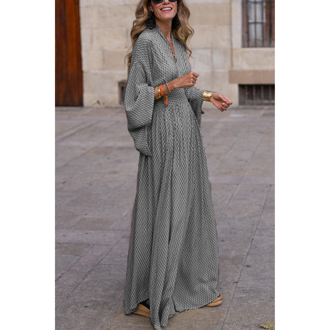 Damen Geometrisch Gemustertes Fledermausärmeln Kleid | Maxi
