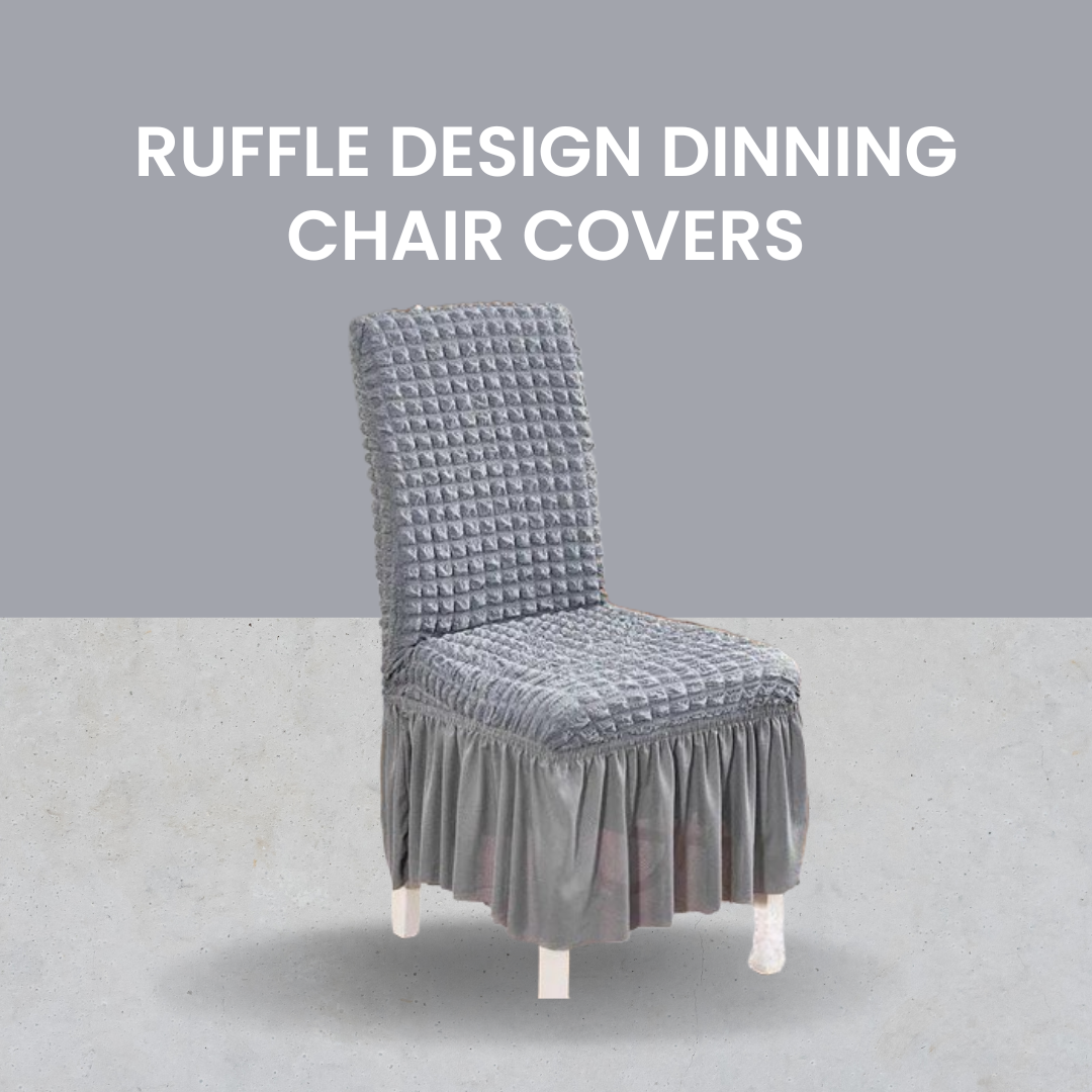 Ruffle Design Esszimmer Stuhl Abdeckungen™ - Elegantes Design, ultimativer Schutz