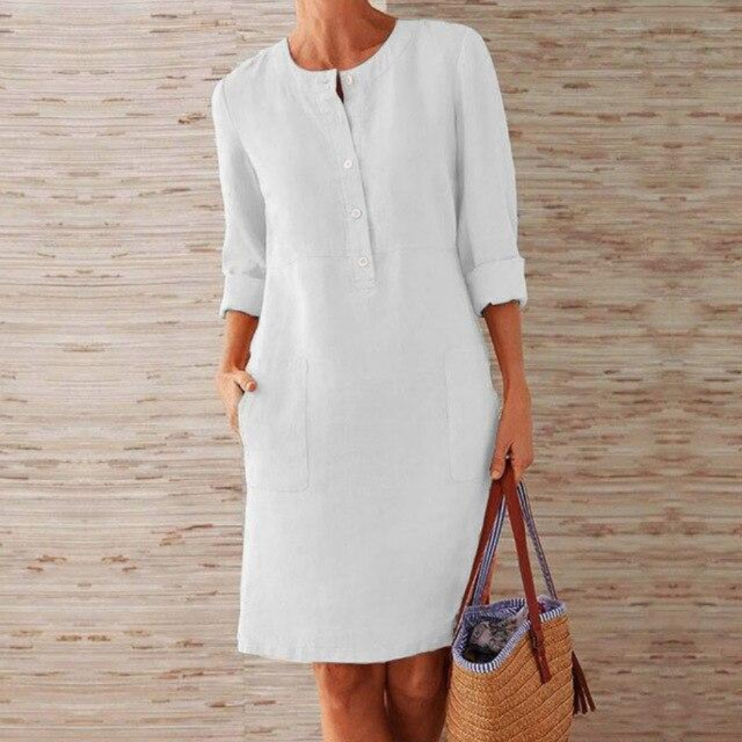 Damen Langarm Bequeme Kleid | Midi