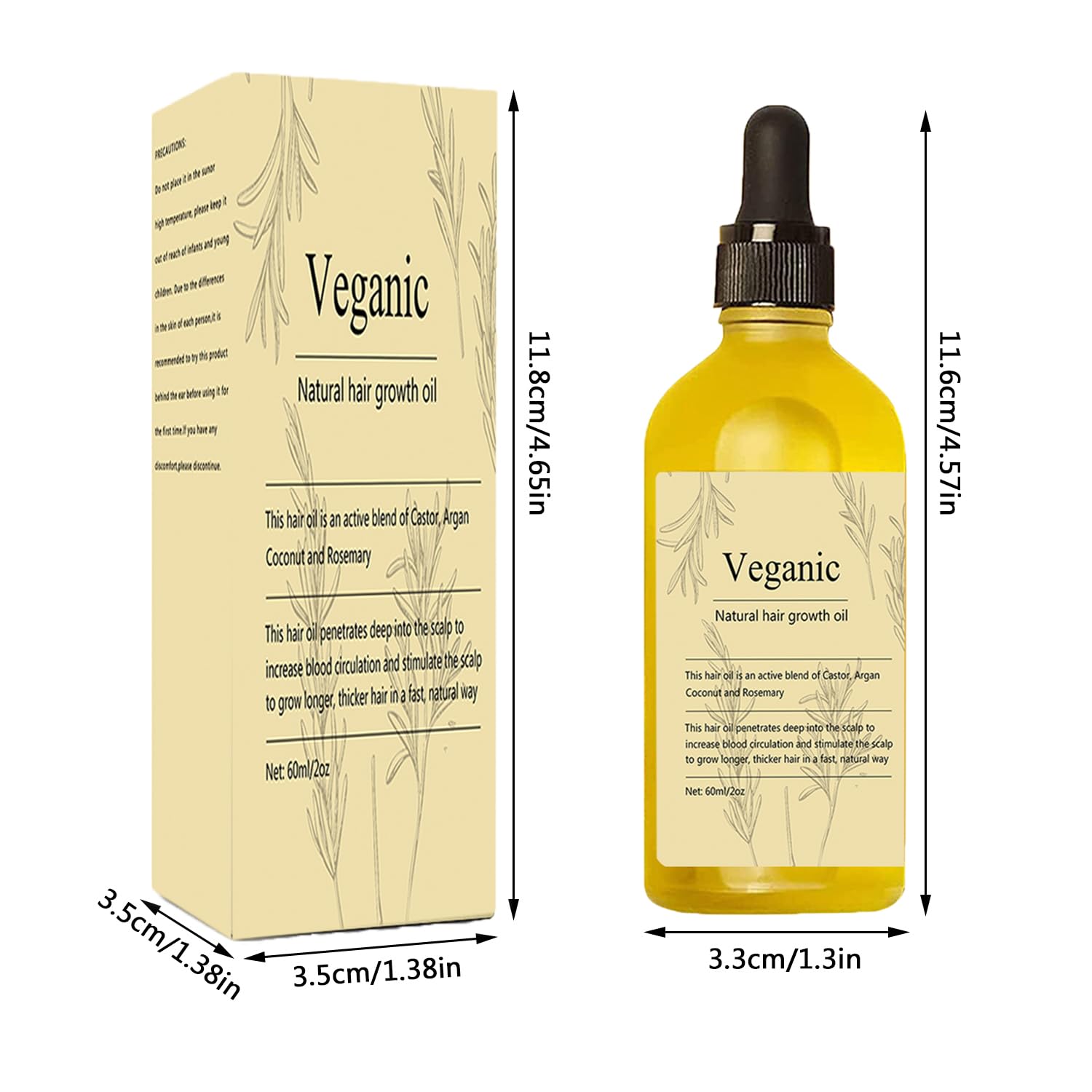 1+1 GRATIS | Veganic™ - 100% Natürliches Vegan Haarwuchsöl