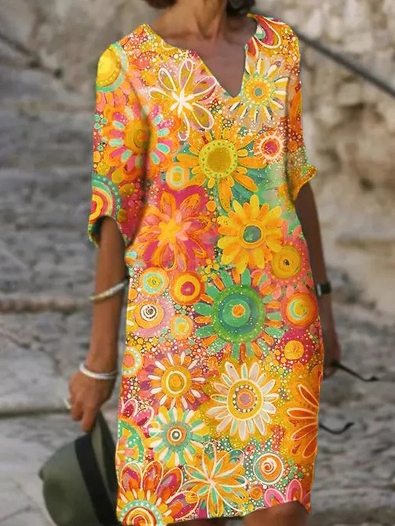 Theresa | Kleid mit Blumendruck