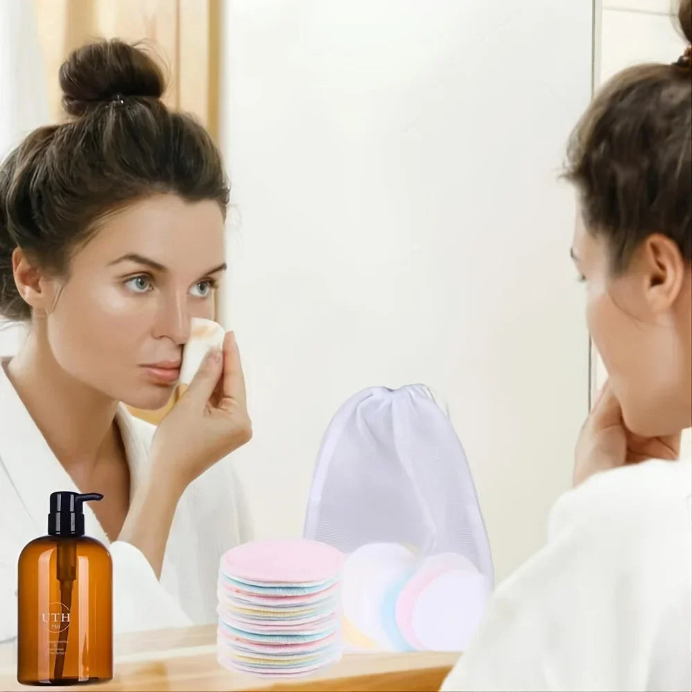 EcoGlow™ – Wiederverwendbare Bambus-Make-up-Entferner Pads