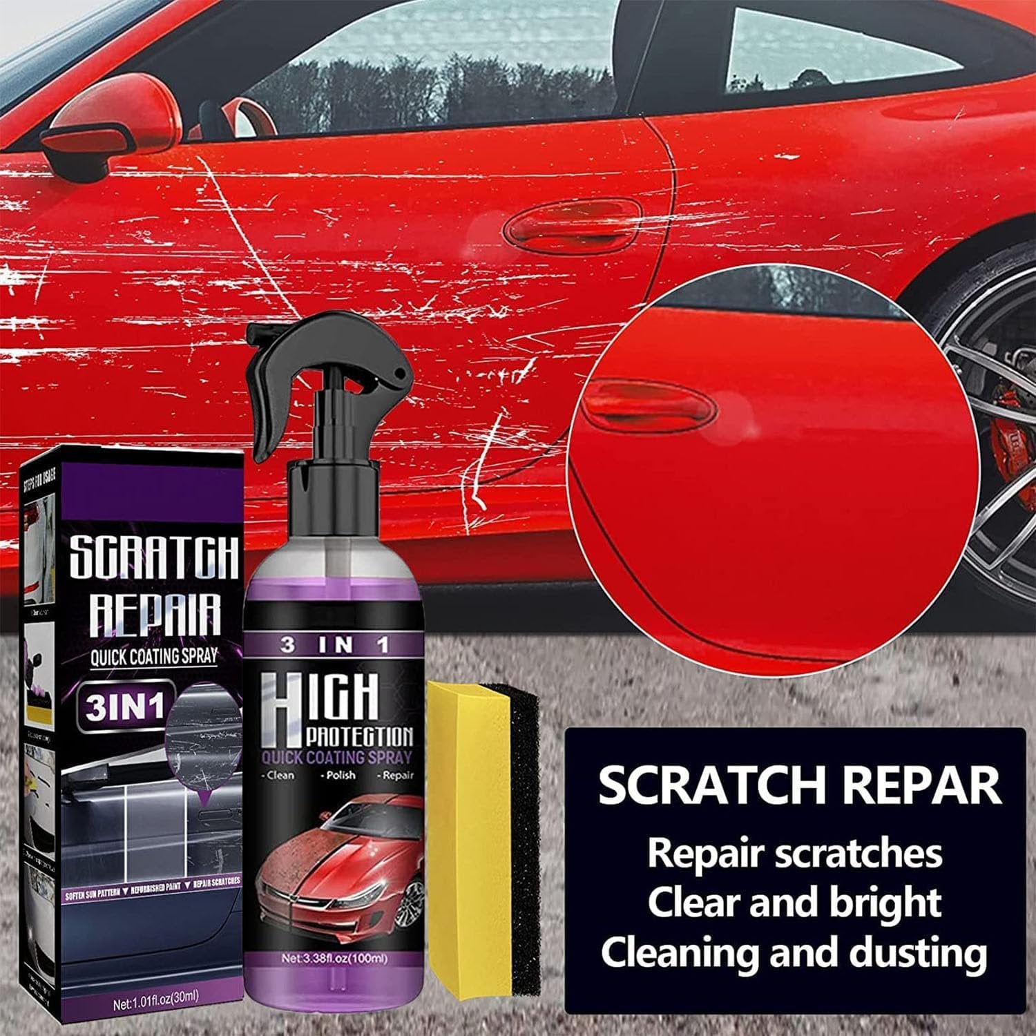 1+1 GRATIS | Auto-Beschichtung Spray 3 in 1™ - Reinigen, Polieren und Reparieren!