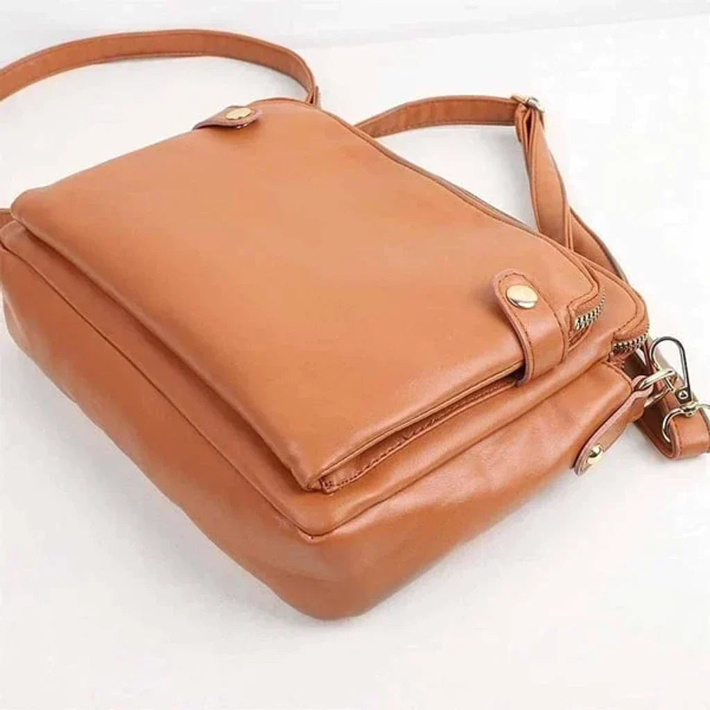 Tara's Multifunktionale Lederschultertasche & Clutch