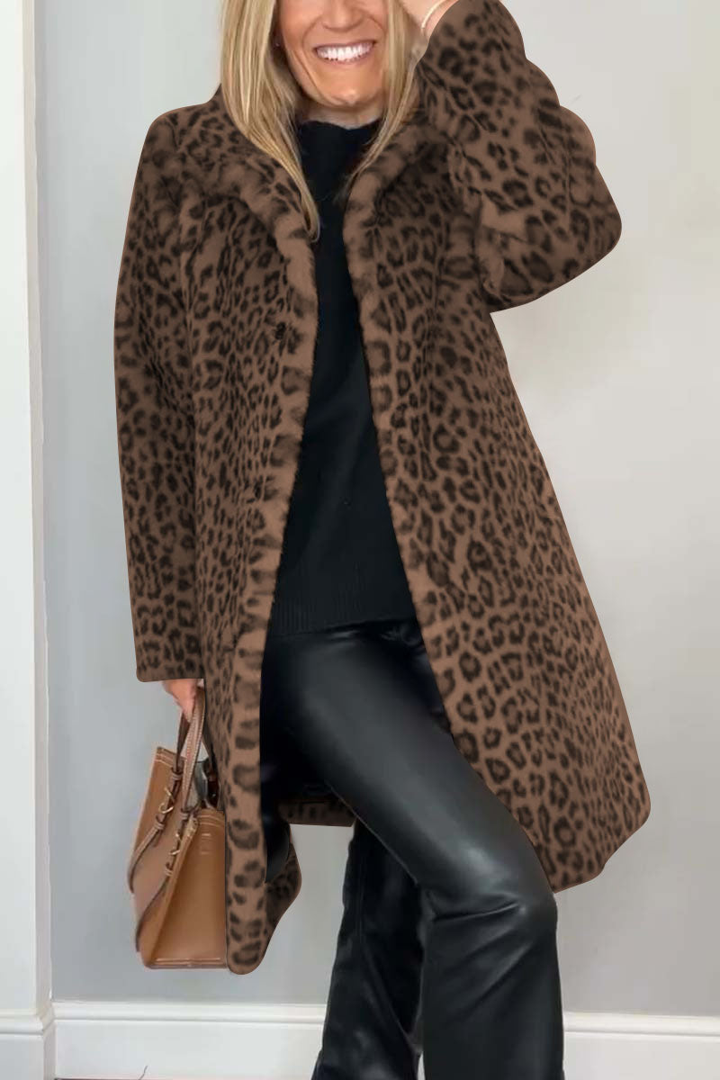 ChicFur™ - Modischer Wintermantel mit Leoparden-Revers für Damen