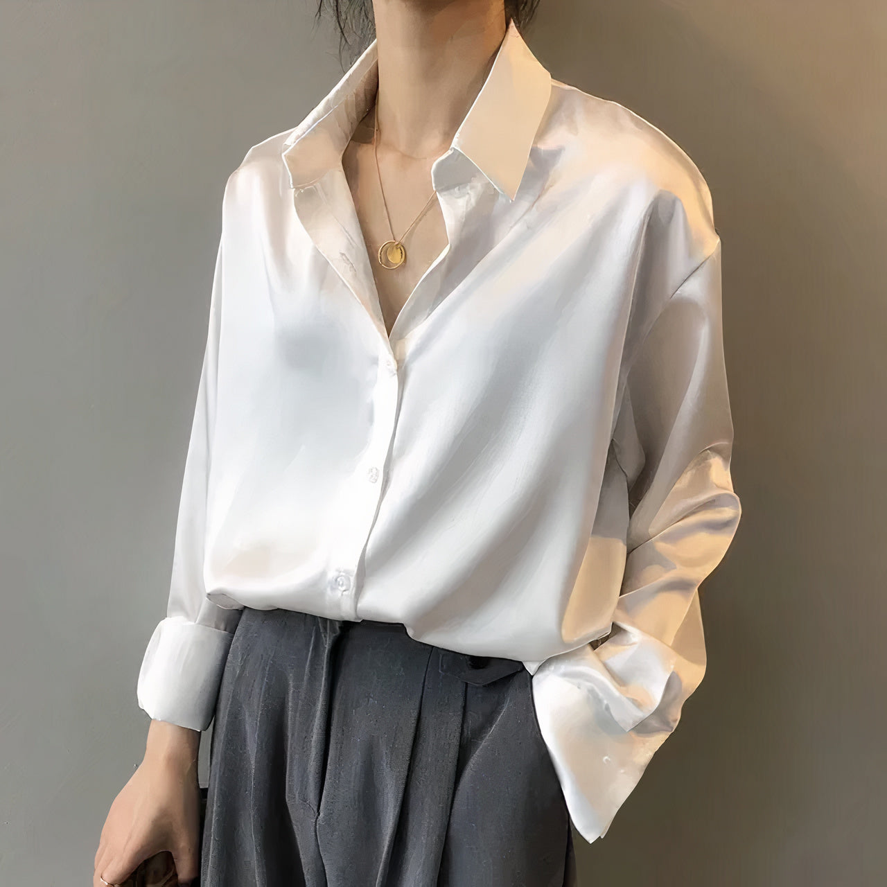 Elegante Satinbluse - Anja