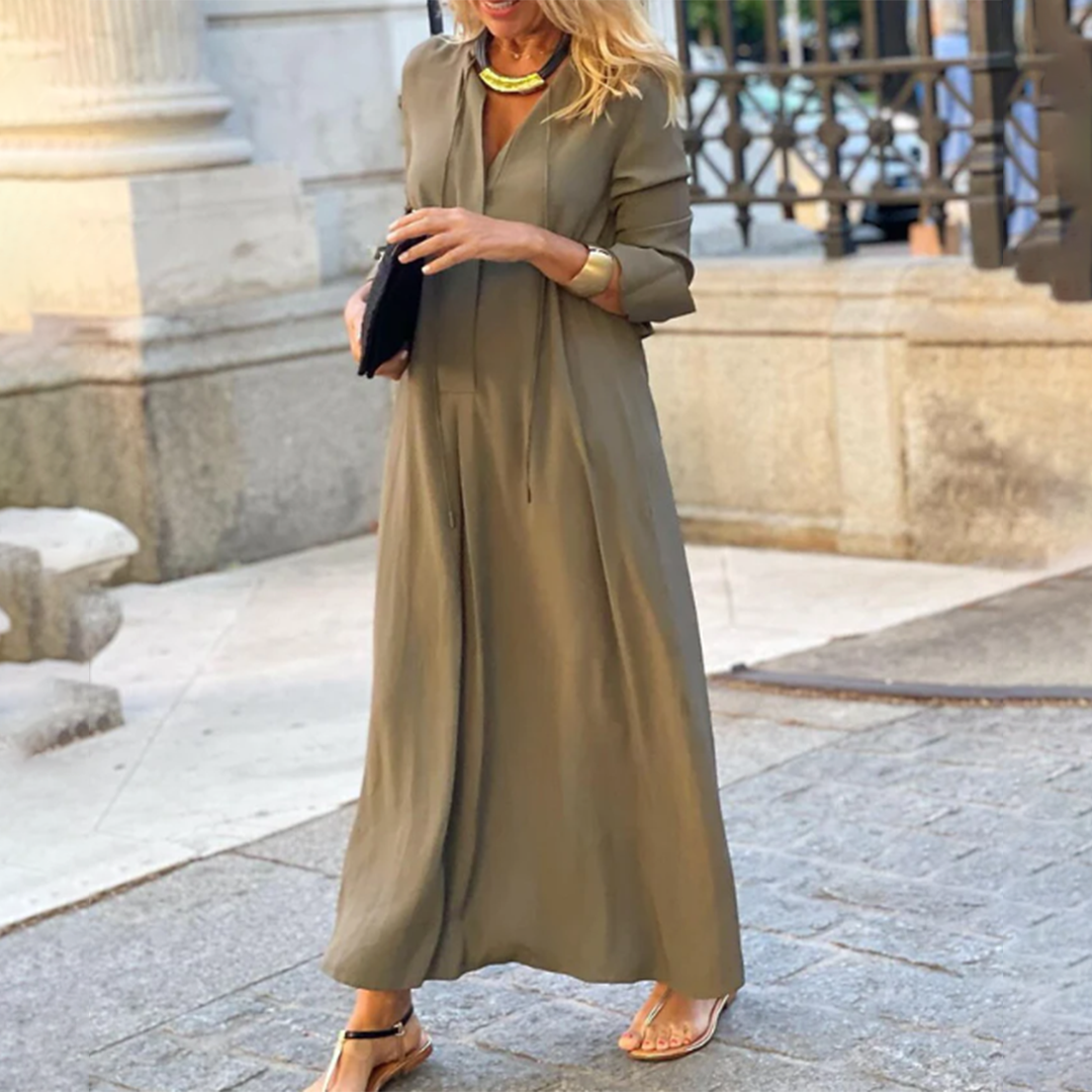 Hannalore | Damen Bequemes Maxikleid
