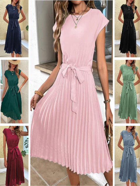 Ciara | Kurzärmeliges Plissee-Minikleid