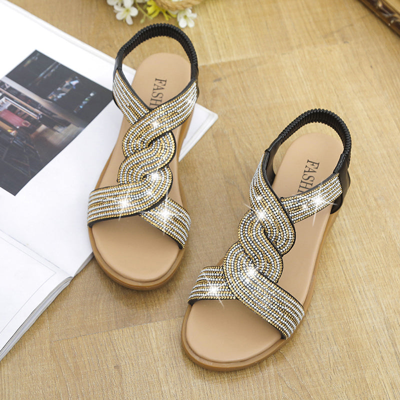 Harriett™ | Mode Strass-Sandalen