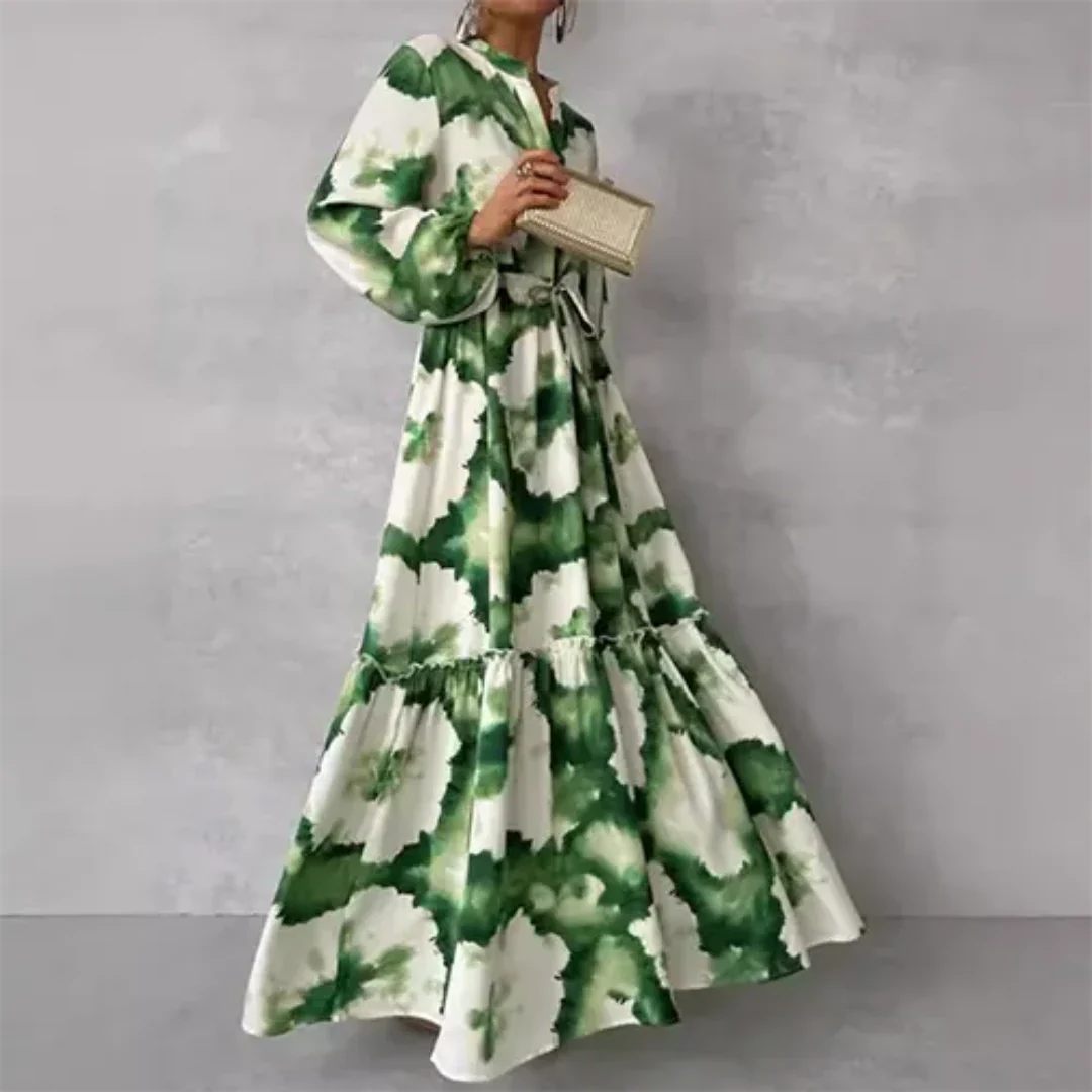 Joelenemin | Damen Elegantes Fließendes Blumen Kleid | Maxi