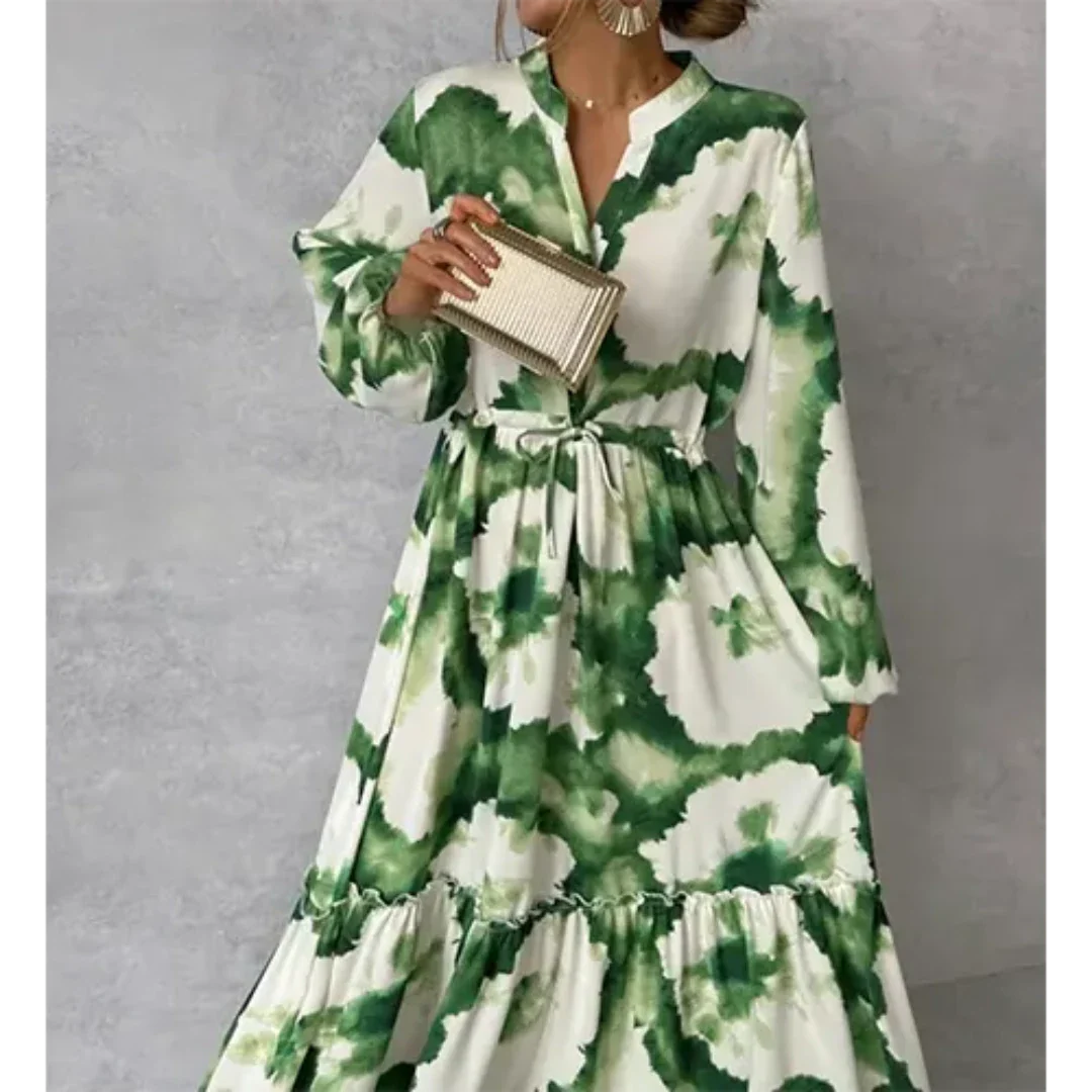 Joelenemin | Damen Elegantes Fließendes Blumen Kleid | Maxi
