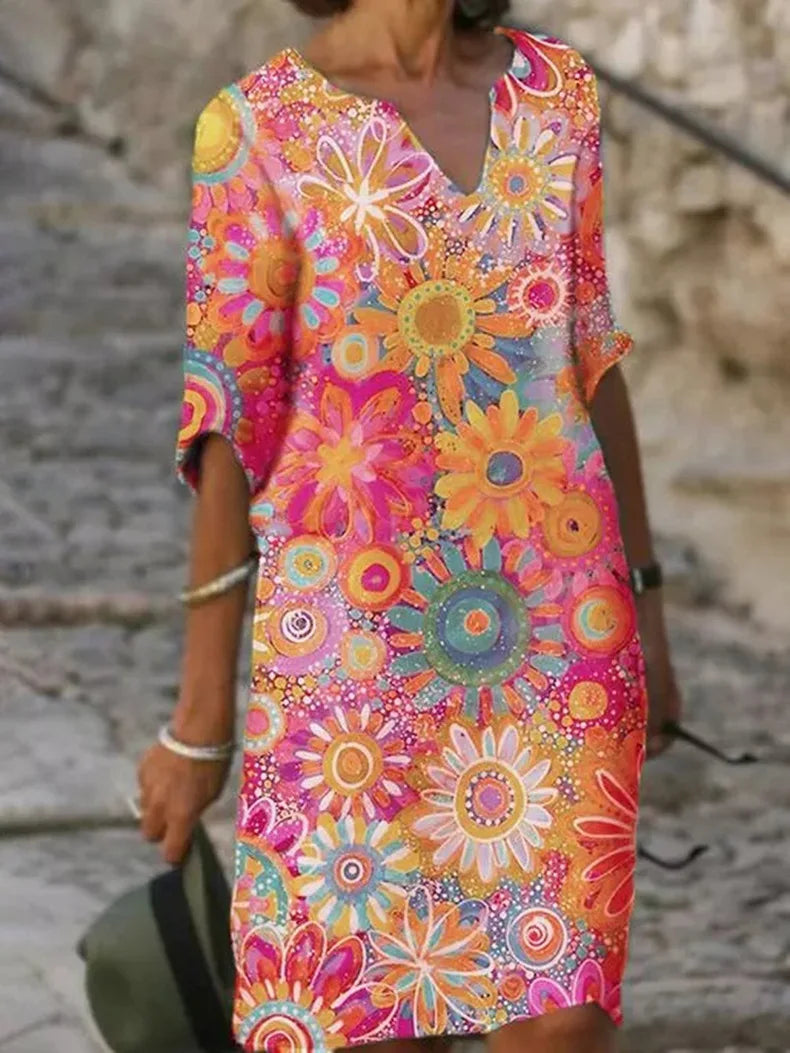Theresa | Kleid mit Blumendruck