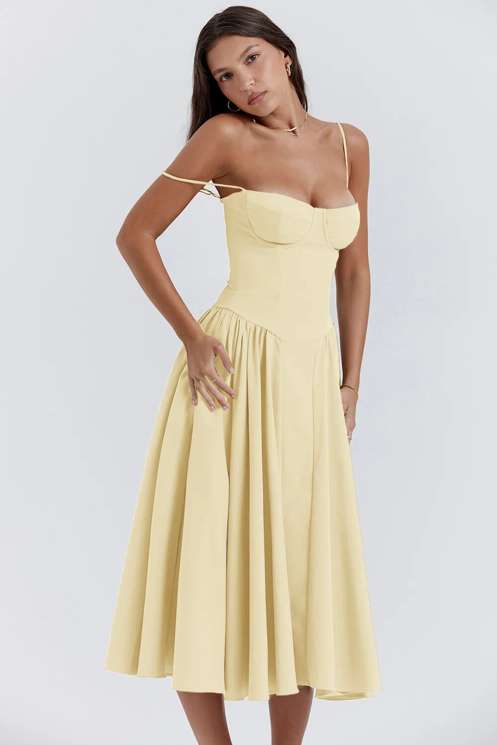 Jutte | Damen Armloses Midikleid