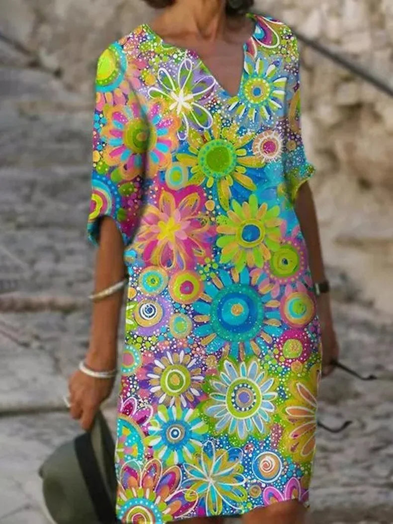 Theresa | Kleid mit Blumendruck
