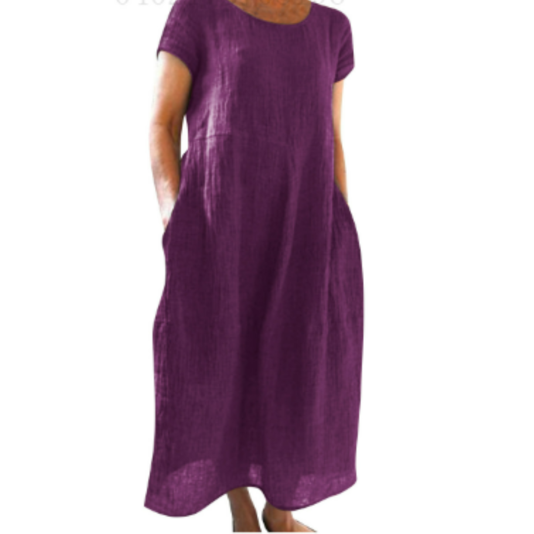 Gretch | Lockeres einfarbiges Kleid für Damen