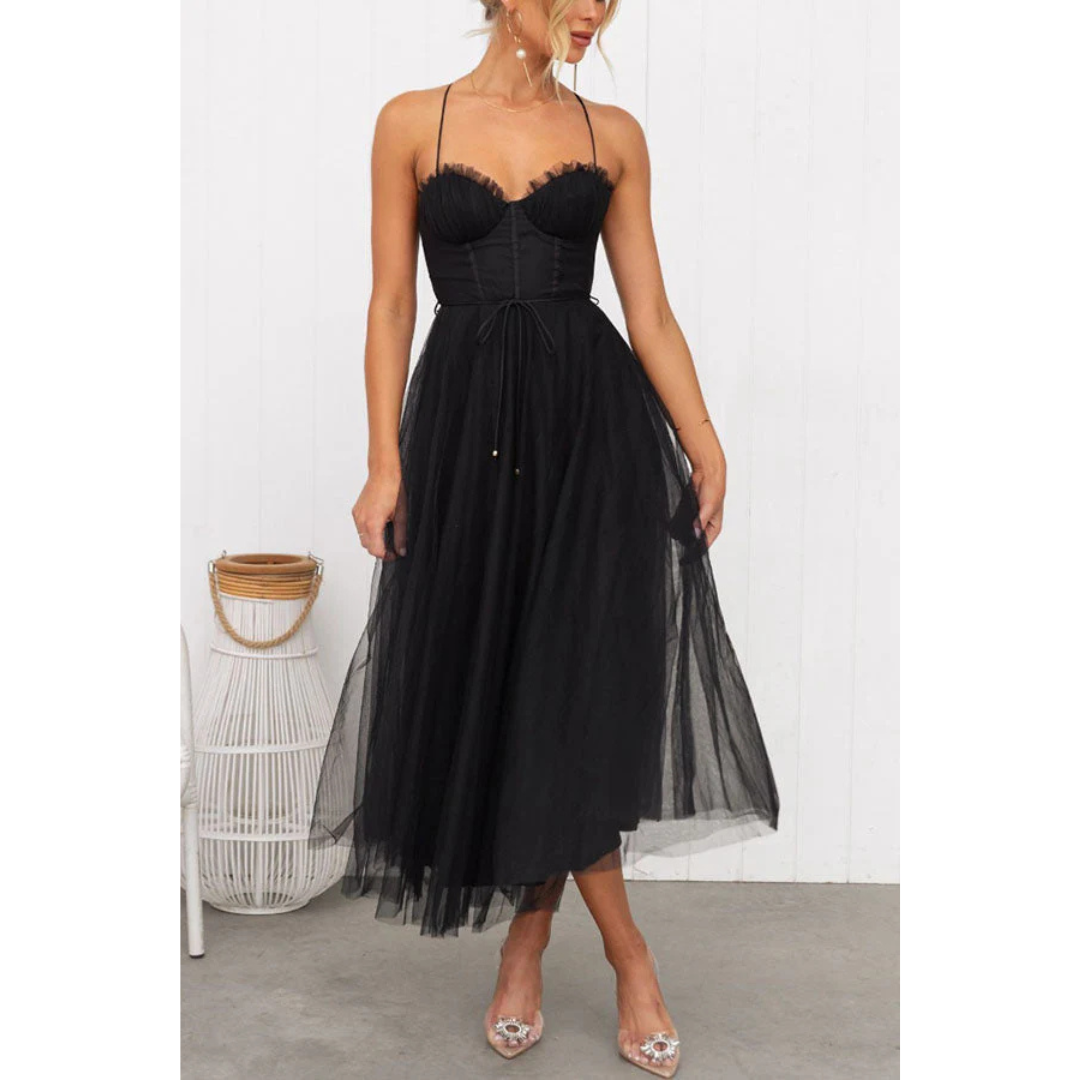 Damen Elegante Spaghettiträgern Kleid | Maxi