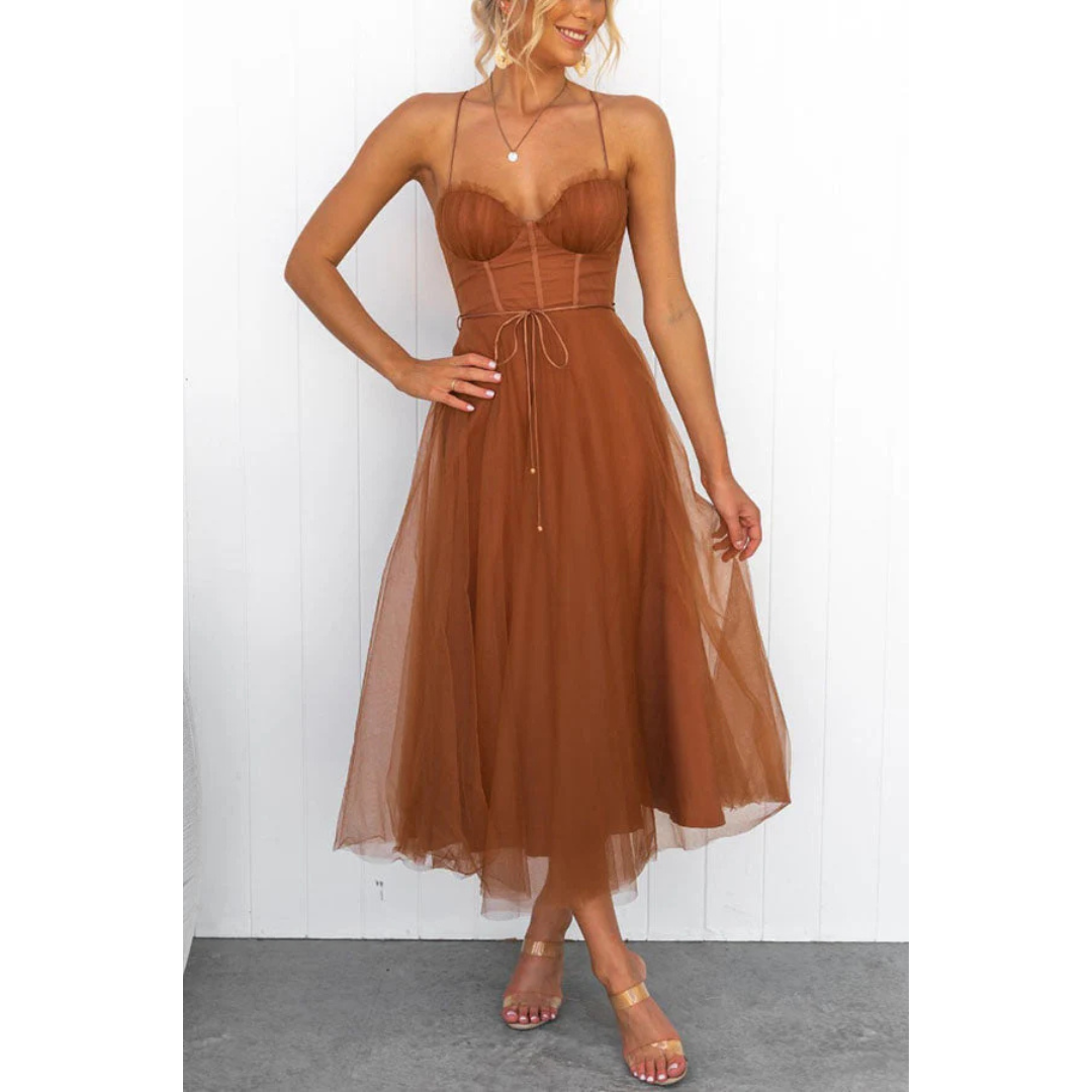 Damen Elegante Spaghettiträgern Kleid | Maxi