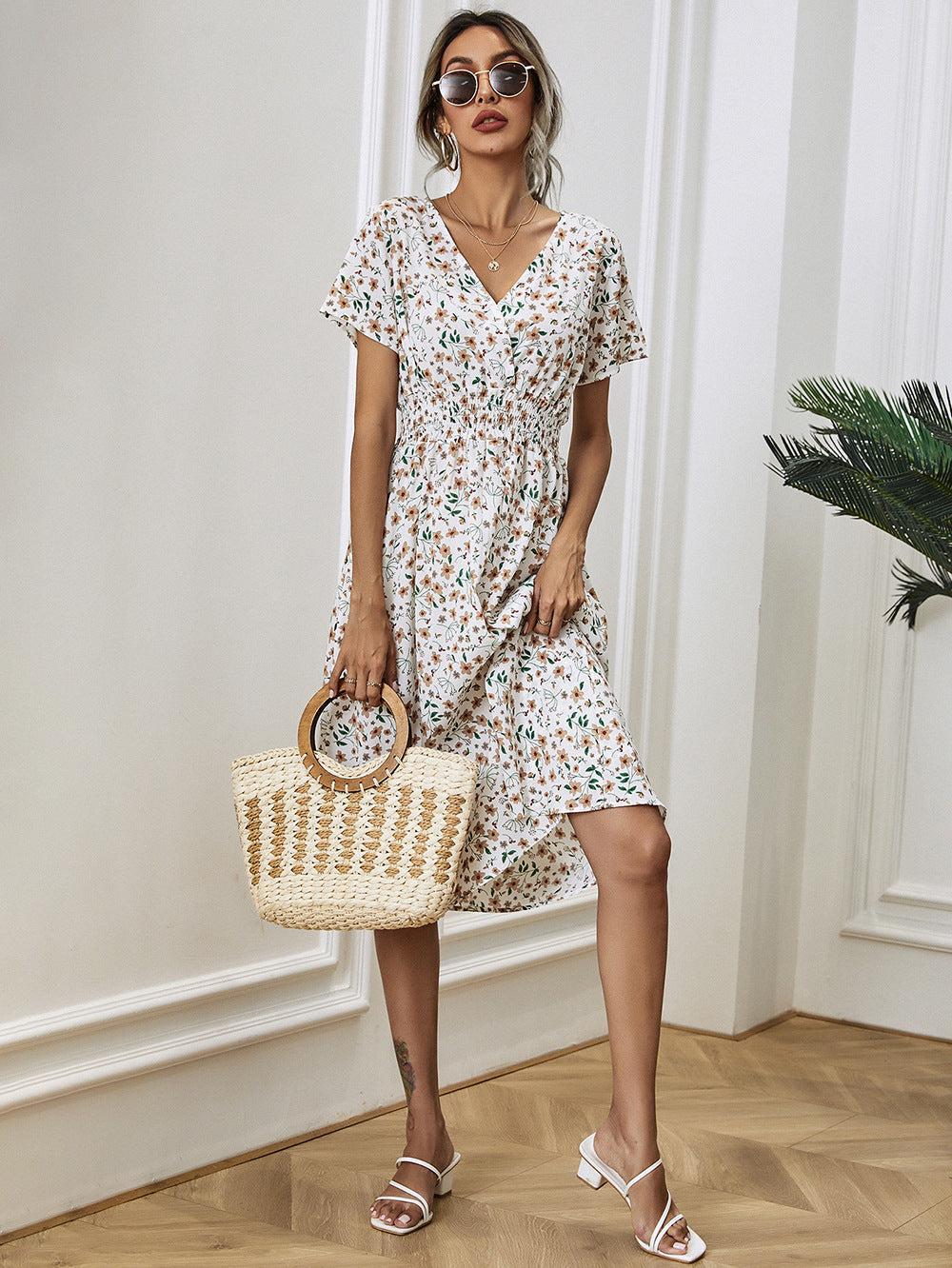Jolina | Damen Sommer-Blumenkleid