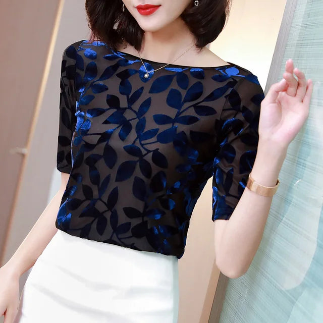 Bequeme Sommerbluse aus Samt - Anastasia