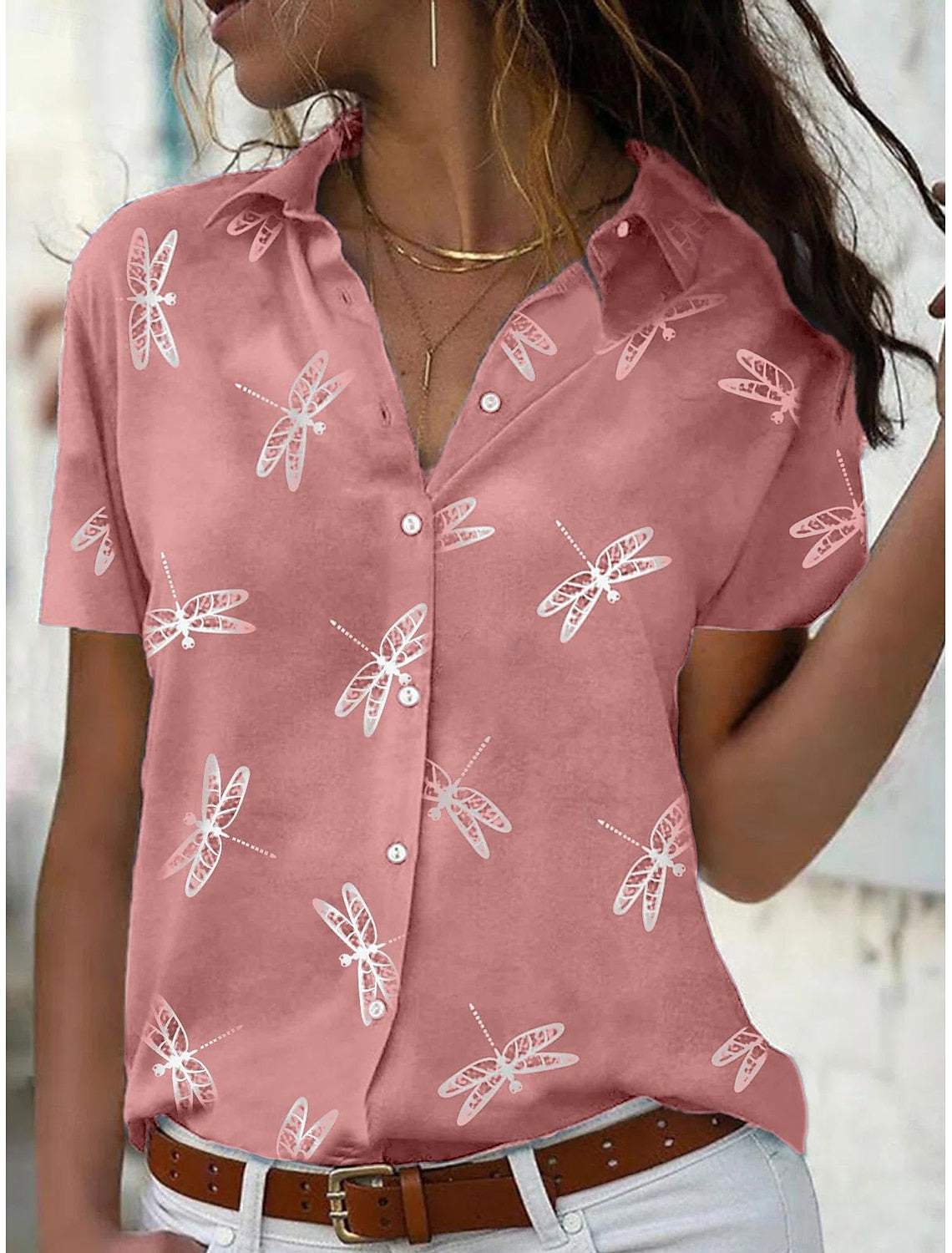 Entspannte Passform Damen Kurzarm Sommer Shirt - Zofie