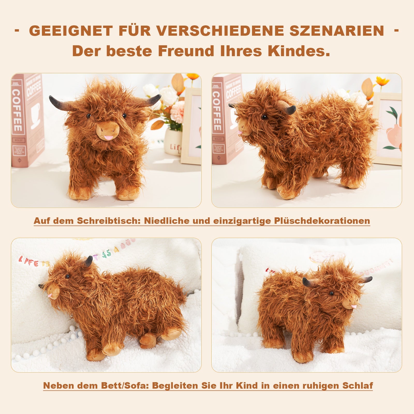 CuddleCoo™ – Realistisches Hochlandrind-Design