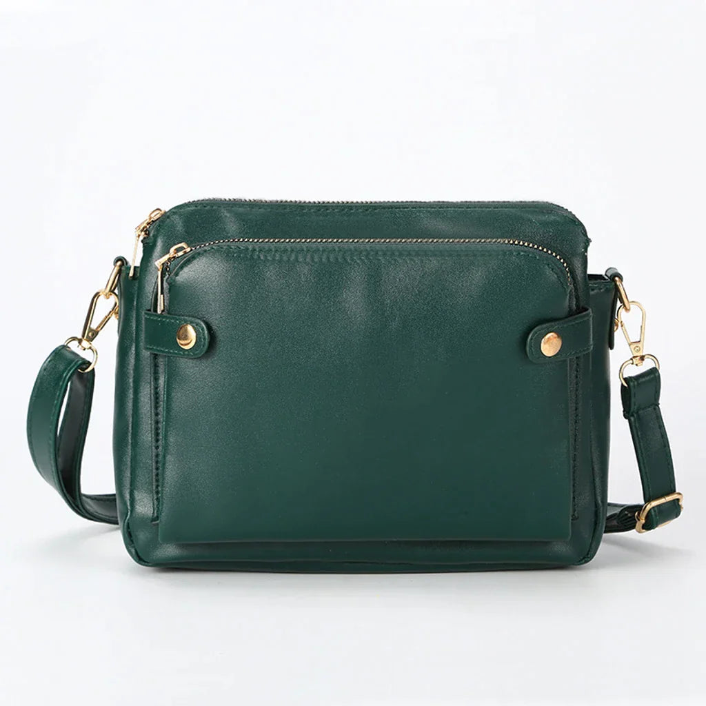 Tara's Multifunktionale Lederschultertasche & Clutch