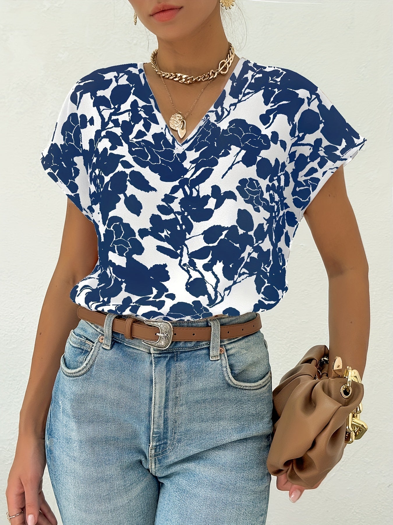 Elegante florale Bluse für den Sommer - Johanna