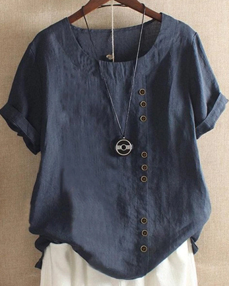 Elegantes Damen-T-Shirt aus Leinen für Sommer-Outfits - Ivonne