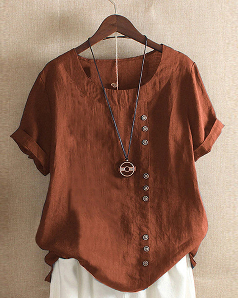 Elegantes Damen-T-Shirt aus Leinen für Sommer-Outfits - Ivonne