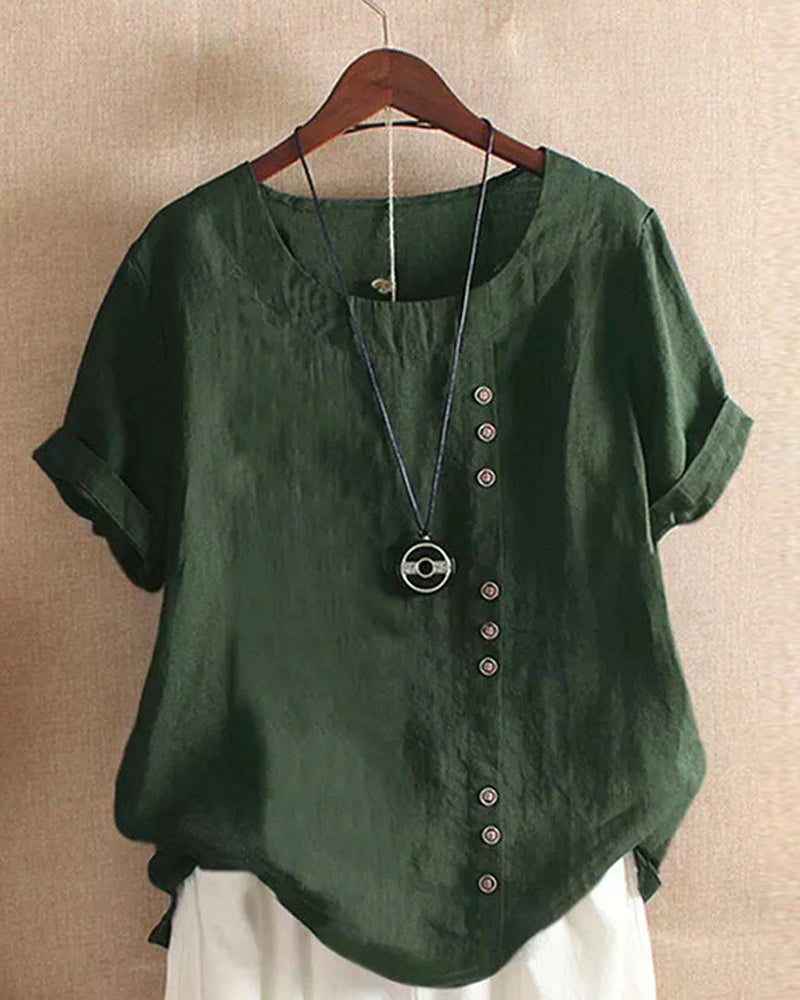 Elegantes Damen-T-Shirt aus Leinen für Sommer-Outfits - Ivonne