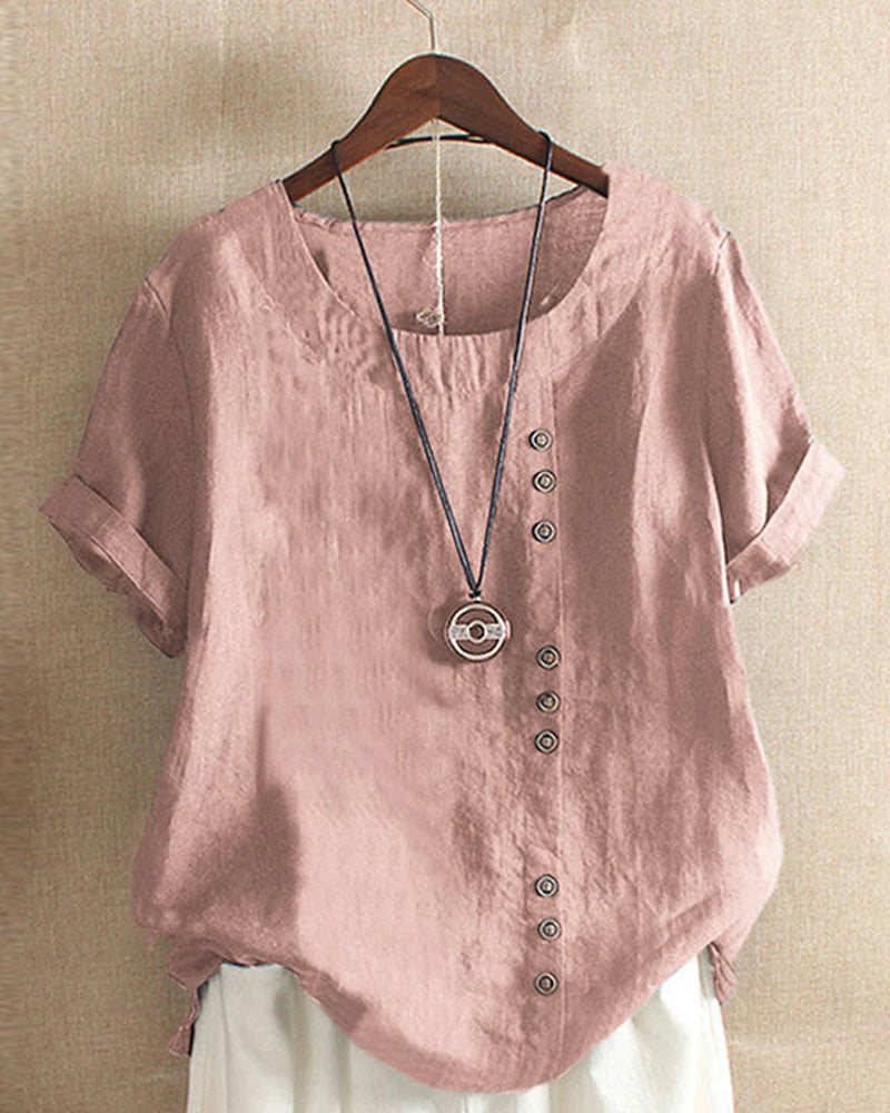 Elegantes Damen-T-Shirt aus Leinen für Sommer-Outfits - Ivonne