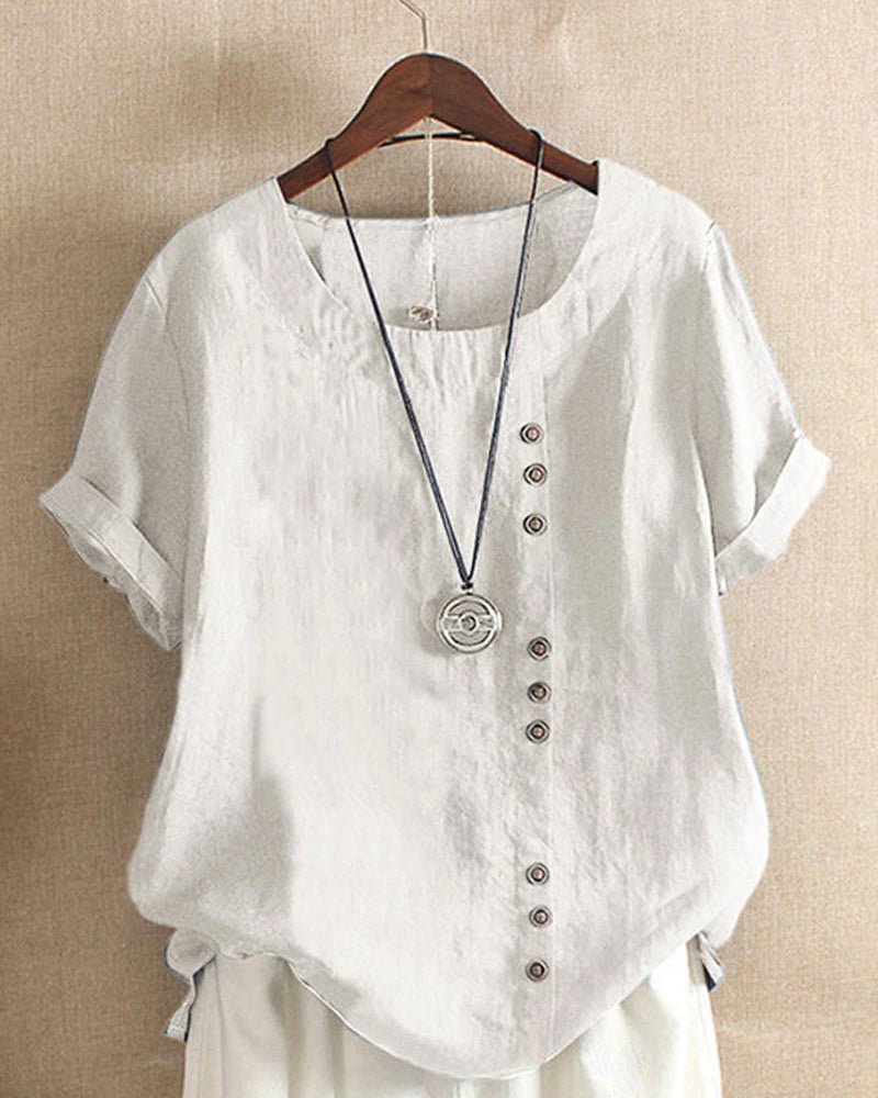 Elegantes Damen-T-Shirt aus Leinen für Sommer-Outfits - Ivonne
