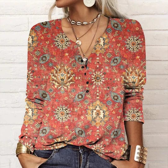 Bedruckte Bluse im Ethno-Stil - Zobel