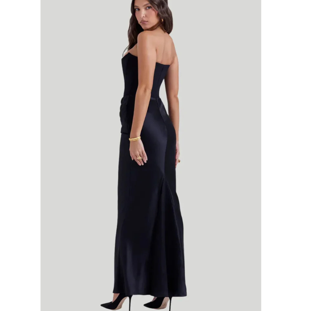 Damen Bandeau Elegant Kleid | Maxi