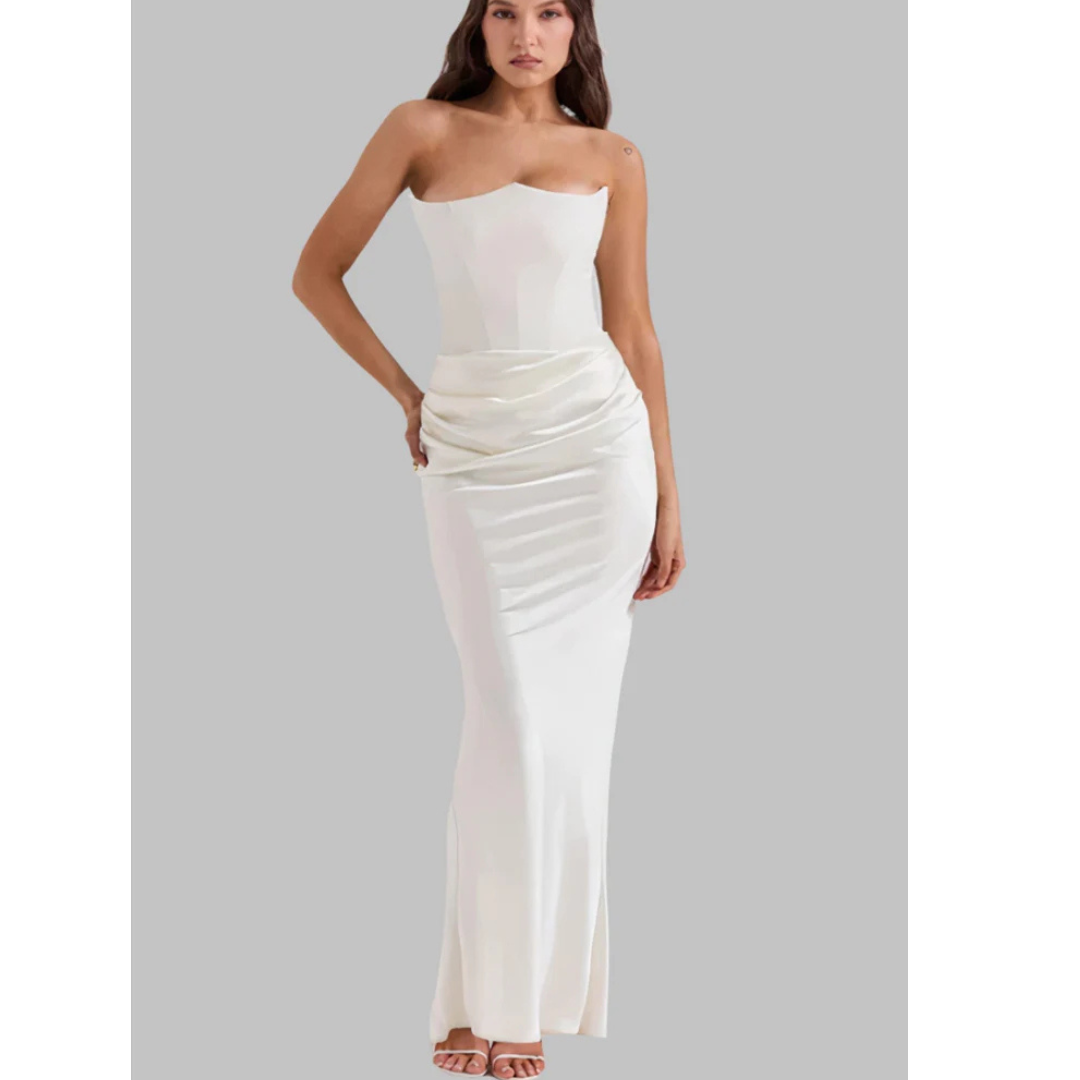 Damen Bandeau Elegant Kleid | Maxi