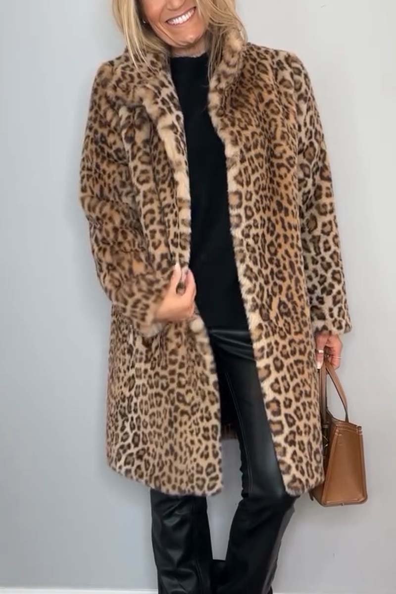 ChicFur™ - Modischer Wintermantel mit Leoparden-Revers für Damen